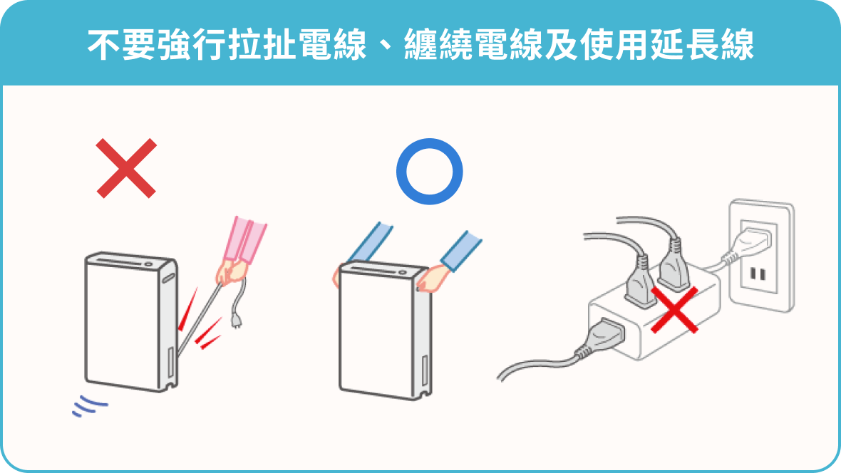 # 不要強行拉扯電線 # 不要纏繞電線及使用延長線